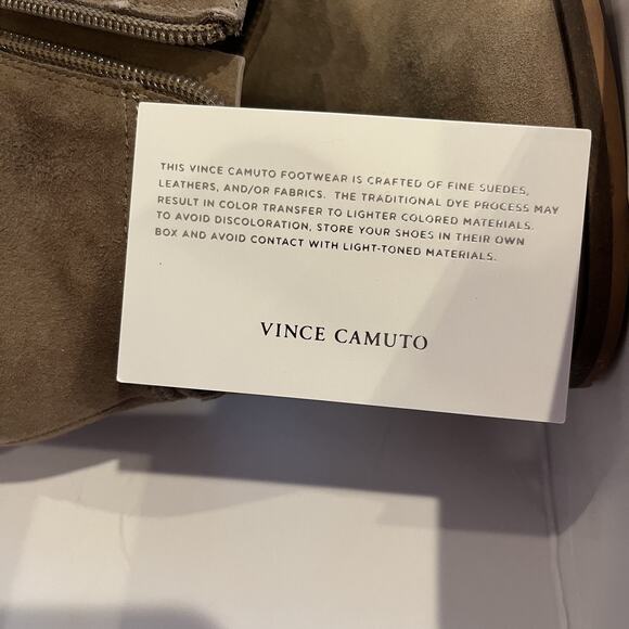 Vince Camuto Booties Womens Size 6W Tuscan Taupe Suede Parrla Cutout Ankle Boots - Picture 5 of 13